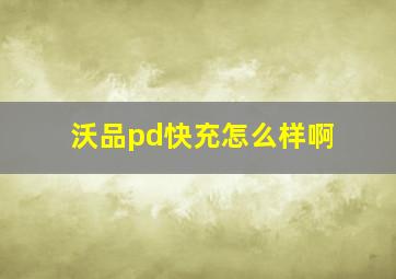 沃品pd快充怎么样啊