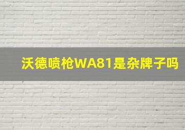 沃德喷枪WA81是杂牌子吗