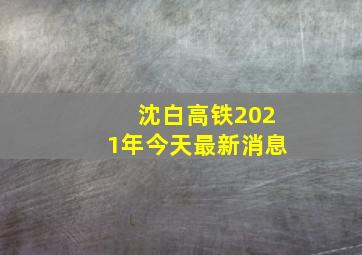 沈白高铁2021年今天最新消息