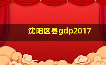 沈阳区县gdp2017