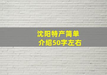 沈阳特产简单介绍50字左右