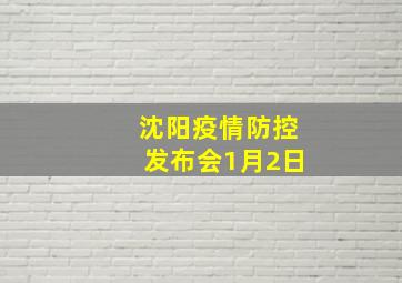 沈阳疫情防控发布会1月2日