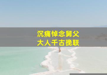 沉痛悼念舅父大人千古挽联