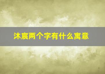 沐宸两个字有什么寓意