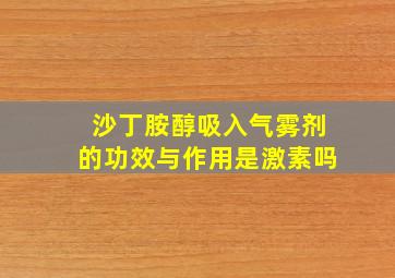 沙丁胺醇吸入气雾剂的功效与作用是激素吗