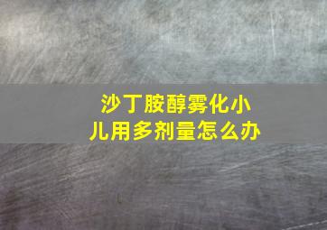 沙丁胺醇雾化小儿用多剂量怎么办