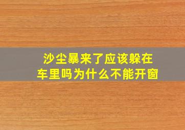 沙尘暴来了应该躲在车里吗为什么不能开窗