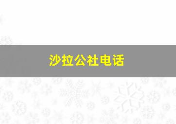 沙拉公社电话