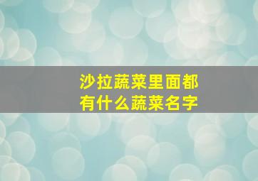 沙拉蔬菜里面都有什么蔬菜名字