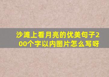 沙滩上看月亮的优美句子200个字以内图片怎么写呀