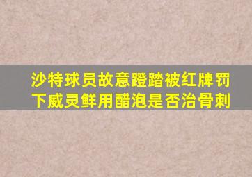 沙特球员故意蹬踏被红牌罚下威灵鲜用醋泡是否治骨刺