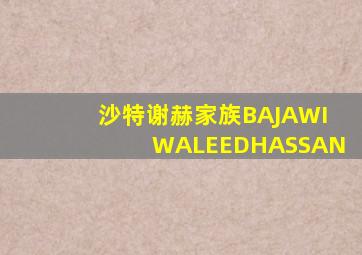 沙特谢赫家族BAJAWIWALEEDHASSAN