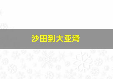 沙田到大亚湾