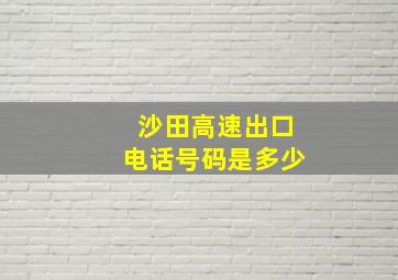 沙田高速出口电话号码是多少