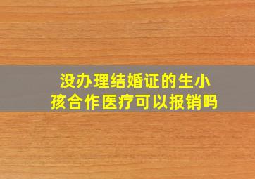 没办理结婚证的生小孩合作医疗可以报销吗