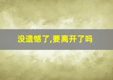 没遗憾了,要离开了吗