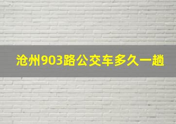 沧州903路公交车多久一趟