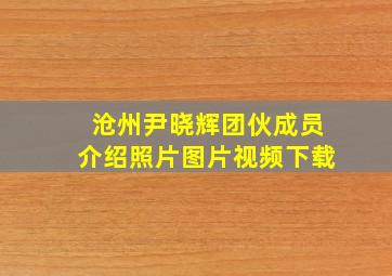 沧州尹晓辉团伙成员介绍照片图片视频下载