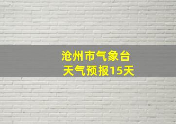 沧州市气象台天气预报15天