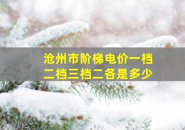 沧州市阶梯电价一档二档三档二各是多少