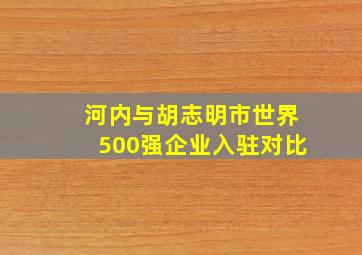 河内与胡志明市世界500强企业入驻对比