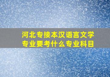 河北专接本汉语言文学专业要考什么专业科目