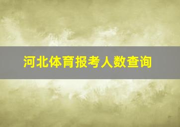 河北体育报考人数查询