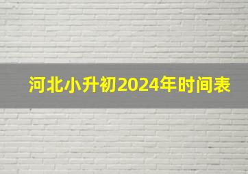 河北小升初2024年时间表