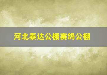 河北泰达公棚赛鸽公棚