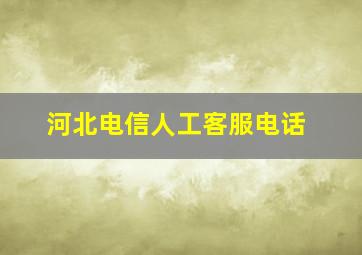 河北电信人工客服电话