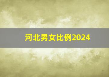 河北男女比例2024