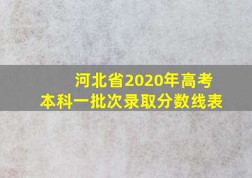 河北省2020年高考本科一批次录取分数线表