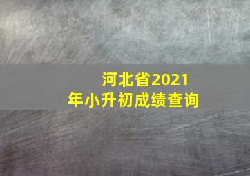 河北省2021年小升初成绩查询