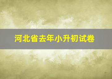 河北省去年小升初试卷