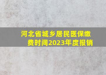 河北省城乡居民医保缴费时间2023年度报销