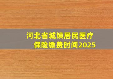 河北省城镇居民医疗保险缴费时间2025