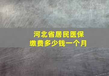 河北省居民医保缴费多少钱一个月