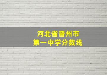 河北省晋州市第一中学分数线