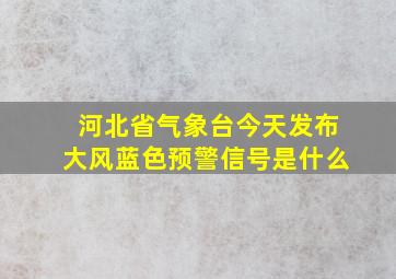 河北省气象台今天发布大风蓝色预警信号是什么