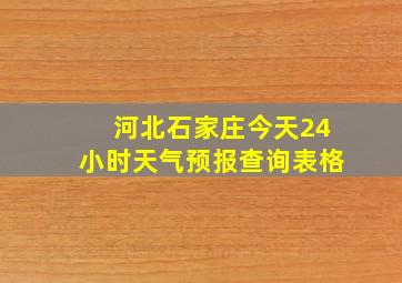 河北石家庄今天24小时天气预报查询表格