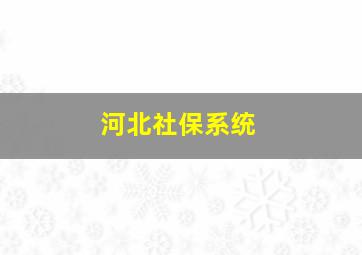 河北社保系统