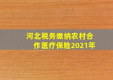 河北税务缴纳农村合作医疗保险2021年