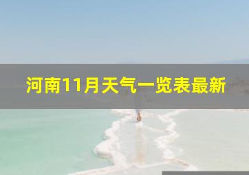 河南11月天气一览表最新