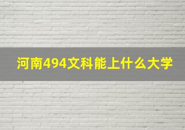 河南494文科能上什么大学