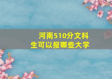 河南510分文科生可以报哪些大学