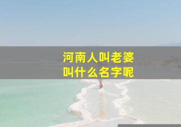 河南人叫老婆叫什么名字呢