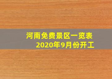 河南免费景区一览表2020年9月份开工