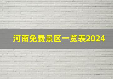 河南免费景区一览表2024