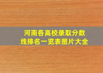 河南各高校录取分数线排名一览表图片大全