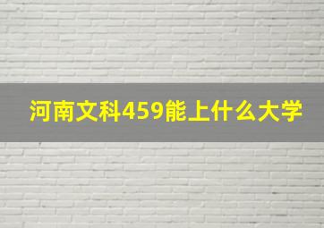 河南文科459能上什么大学